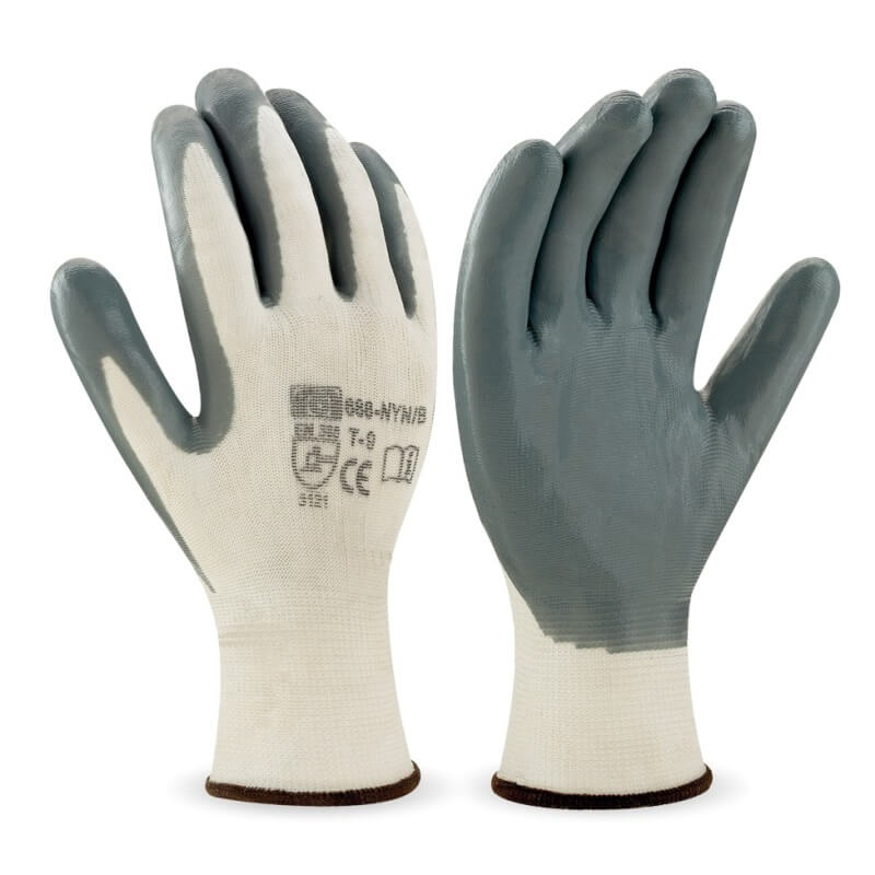 Guante nylon nitrilo gris 688-NYN/B